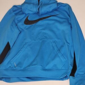 Nike Vibrant Therma Fit Blue Pullover with Black Swoosh